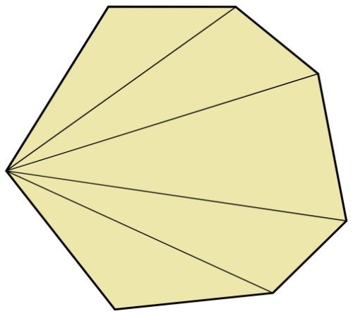 Polígono con triangulación en abanico.