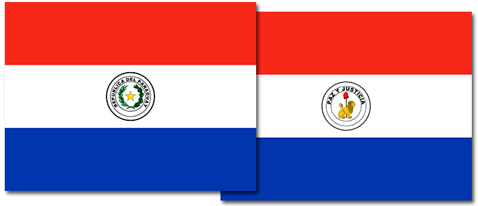 Anverso y reverso de la bandera de Paraguay