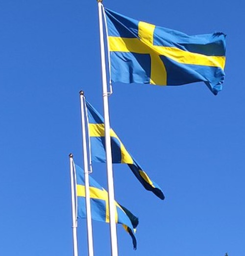 Bandera de Suecia entre la lista de curiosidades de Suecia.
