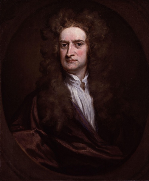 Retrato en lienzo de Sir Isaac Newton.