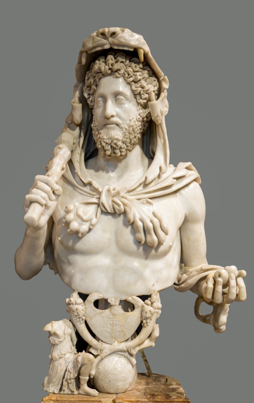 Busto del emperador Cómo, vestido como Hércules.