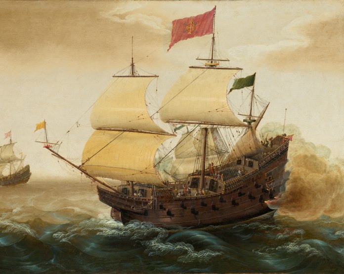 Merchant Royal ejemplificado con un galeón español de la misma época y de especificaciones similares.