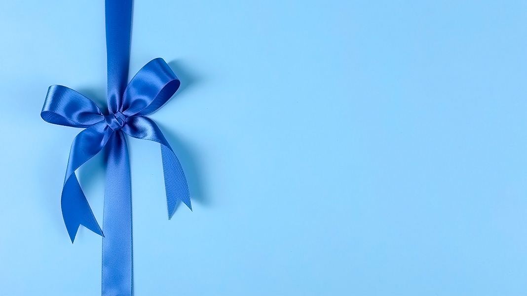 cinta azul de regalo