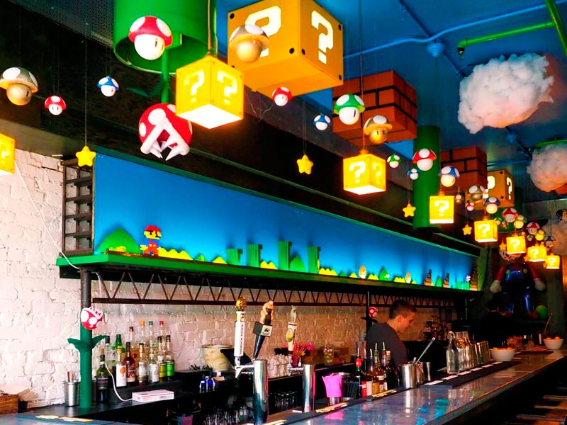 Crean un bar inspirado en el universo de Super Mario Bros.