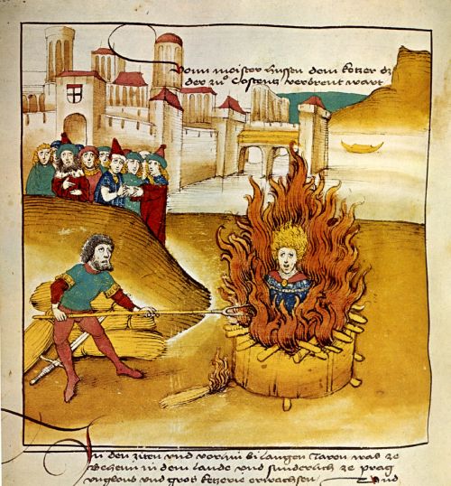 Pictografía muy antigua de la quema de Jan Hus.